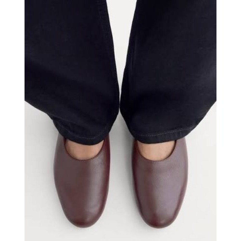 Everlane The Day Glove Burgundy Leather Ballet Flats Womens Size 10 Shoes Italy - Picture 5 of 10